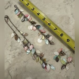 Like new MOP bead charm set (earrings/necklace/bracelet) pastels EXEX